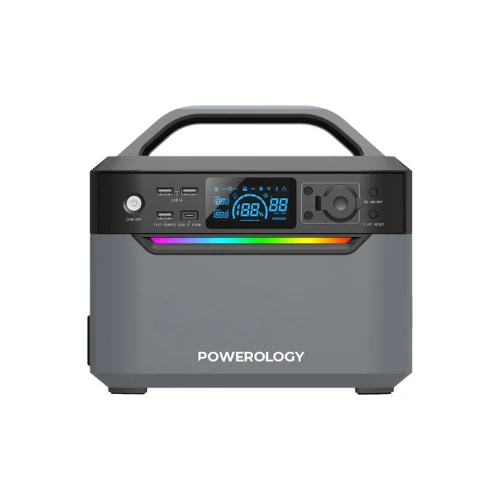 Powerology 120000mAh Portable Power Generator Fast Charging 384Wh 600W - Black